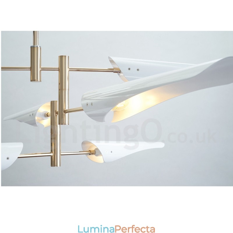 Candelabru modern contemporan cu 4 niveluri și 8 lumini