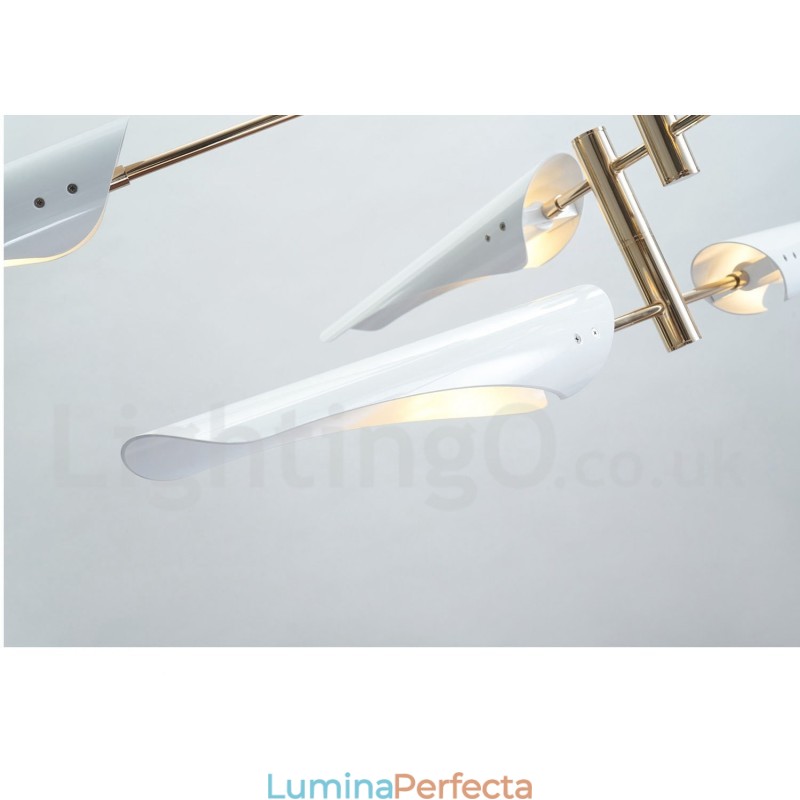 Candelabru modern contemporan cu 4 niveluri și 8 lumini