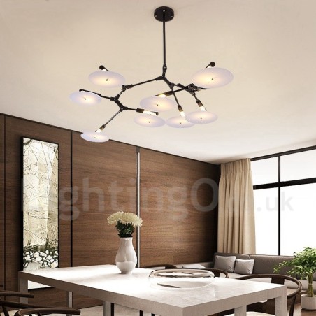 Candelabru negru, modern, contemporan, cu 8 lumini Candelabru negru, modern, contemporan, cu 8 lumini