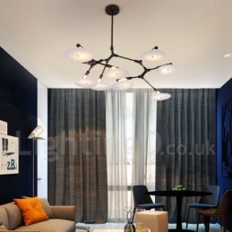 Candelabru negru, modern, contemporan, cu 8 lumini
