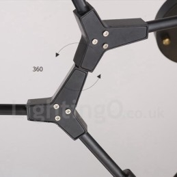 Candelabru negru, modern, contemporan, cu 9 lumini