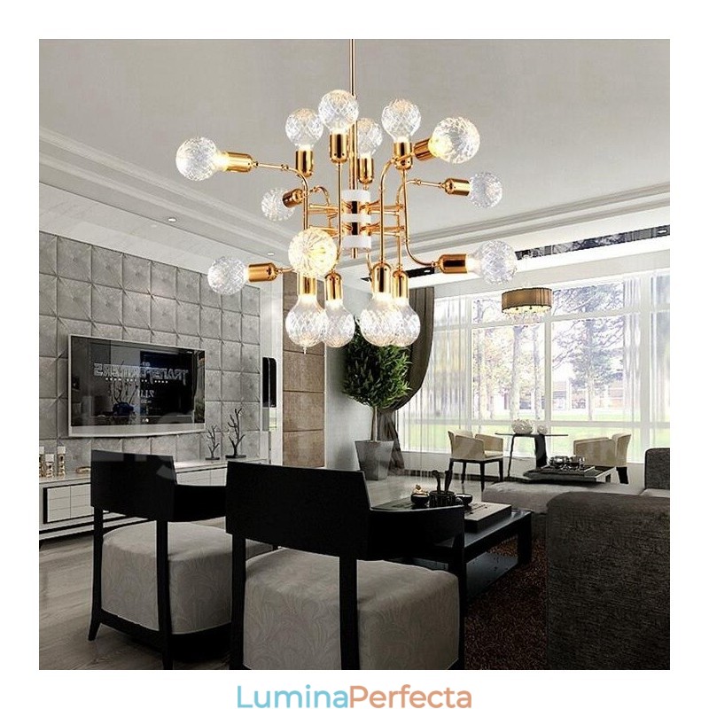 Candelabru cu 4 niveluri, modern și contemporan, cu 16 lumini