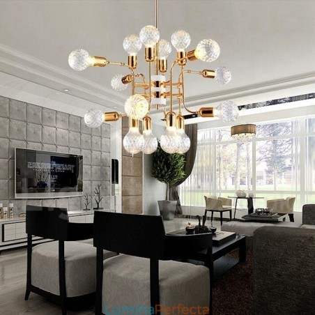 Candelabru cu 4 niveluri, modern și contemporan, cu 16 lumini Candelabru cu 4 niveluri, modern și contemporan, cu 16 lumini