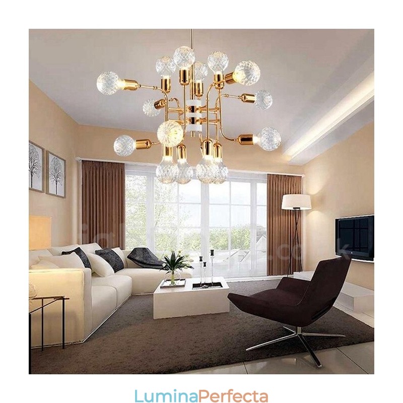 Candelabru cu 4 niveluri, modern și contemporan, cu 16 lumini