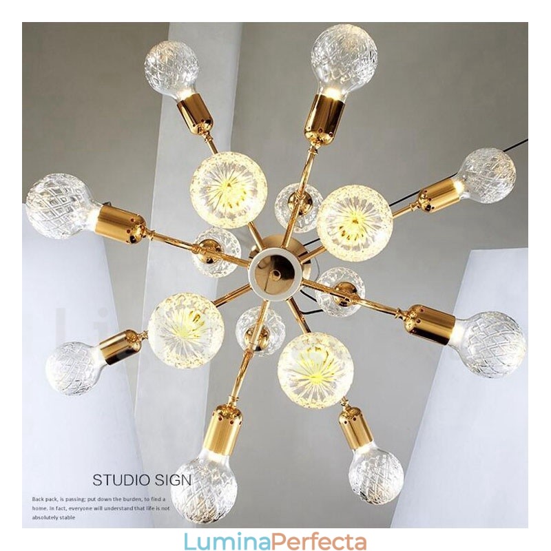 Candelabru cu 4 niveluri, modern și contemporan, cu 16 lumini