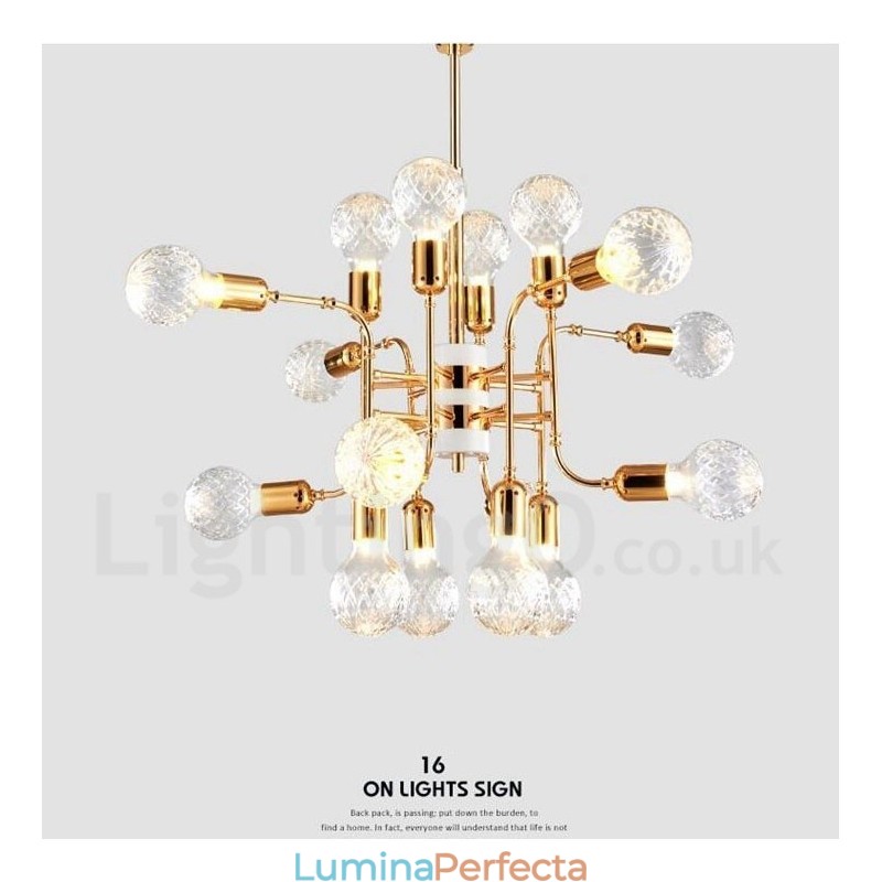 Candelabru cu 4 niveluri, modern și contemporan, cu 16 lumini