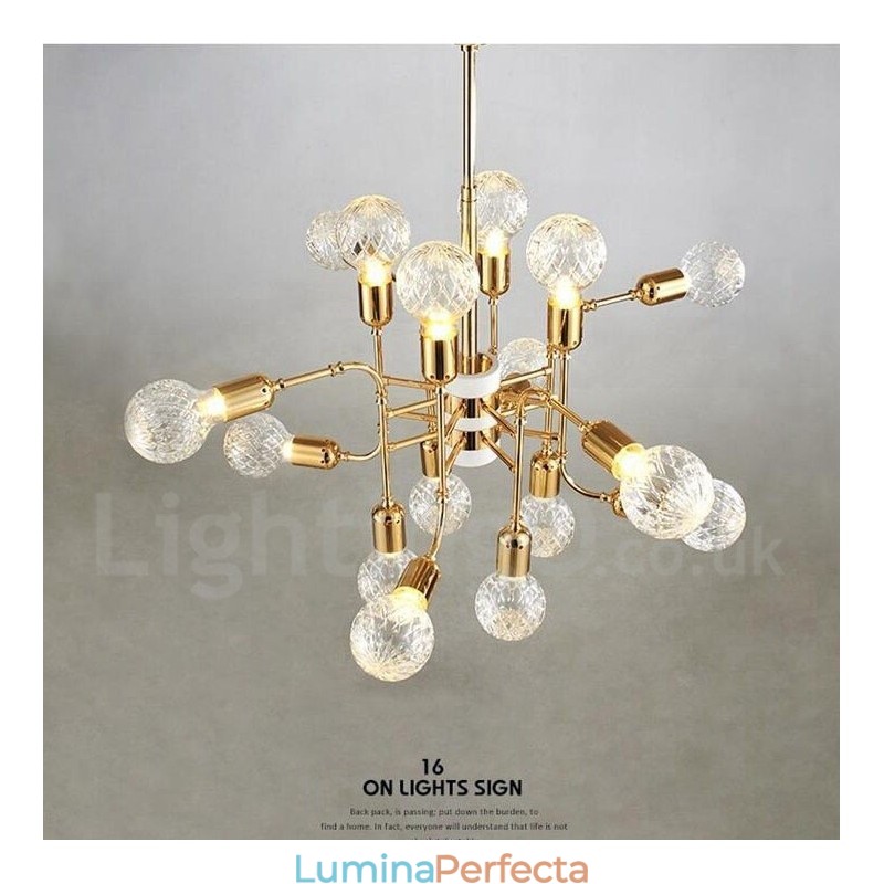 Candelabru cu 4 niveluri, modern și contemporan, cu 16 lumini