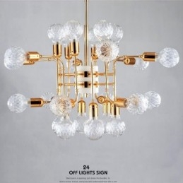 Candelabru cu 4 niveluri, modern și contemporan, cu 24 de lumini