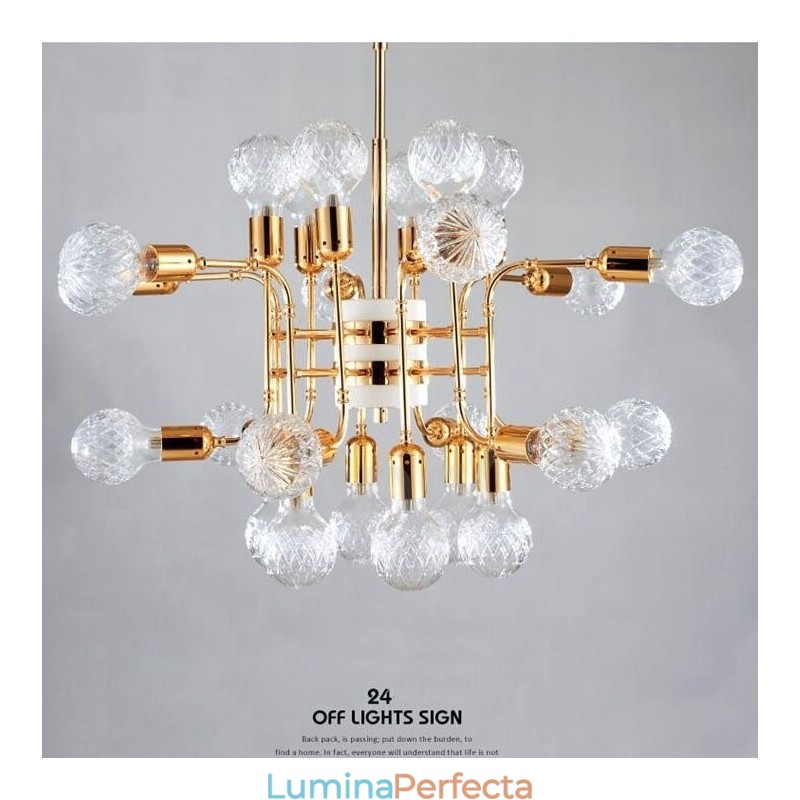 Candelabru cu 4 niveluri, modern și contemporan, cu 24 de lumini