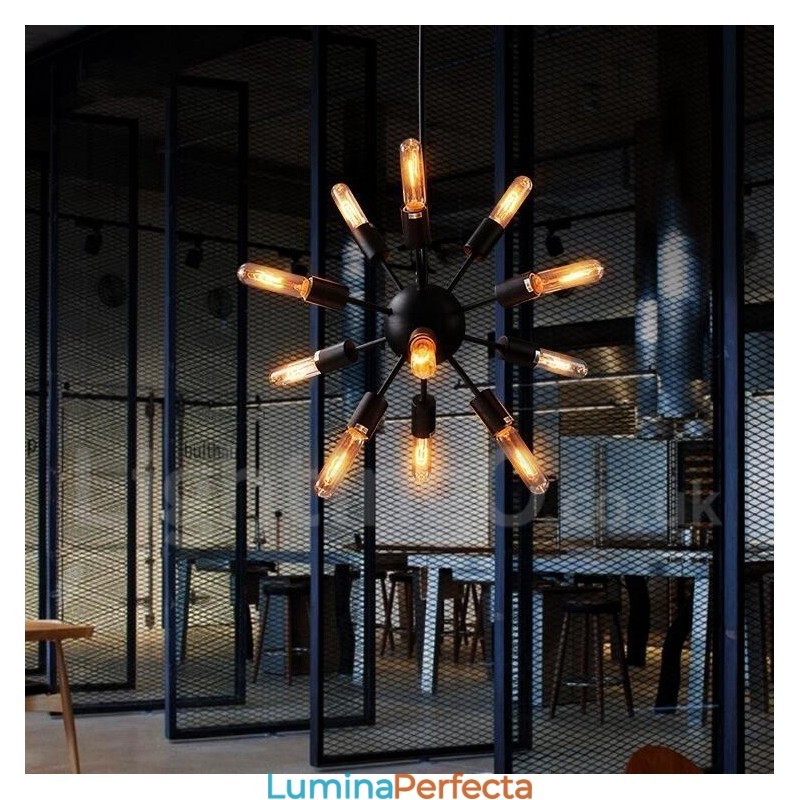 Candelabru Sputnik retro vintage cu 12 lumini