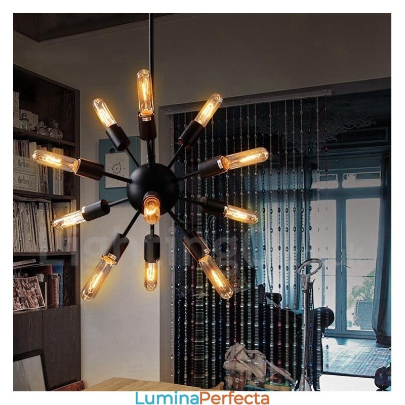 Candelabru Sputnik retro vintage cu 12 lumini