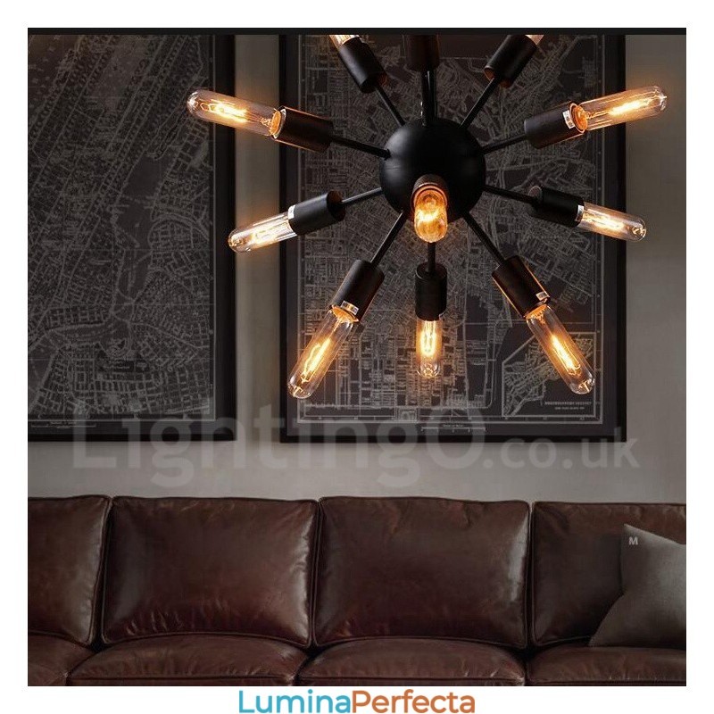 Candelabru Sputnik retro vintage cu 12 lumini