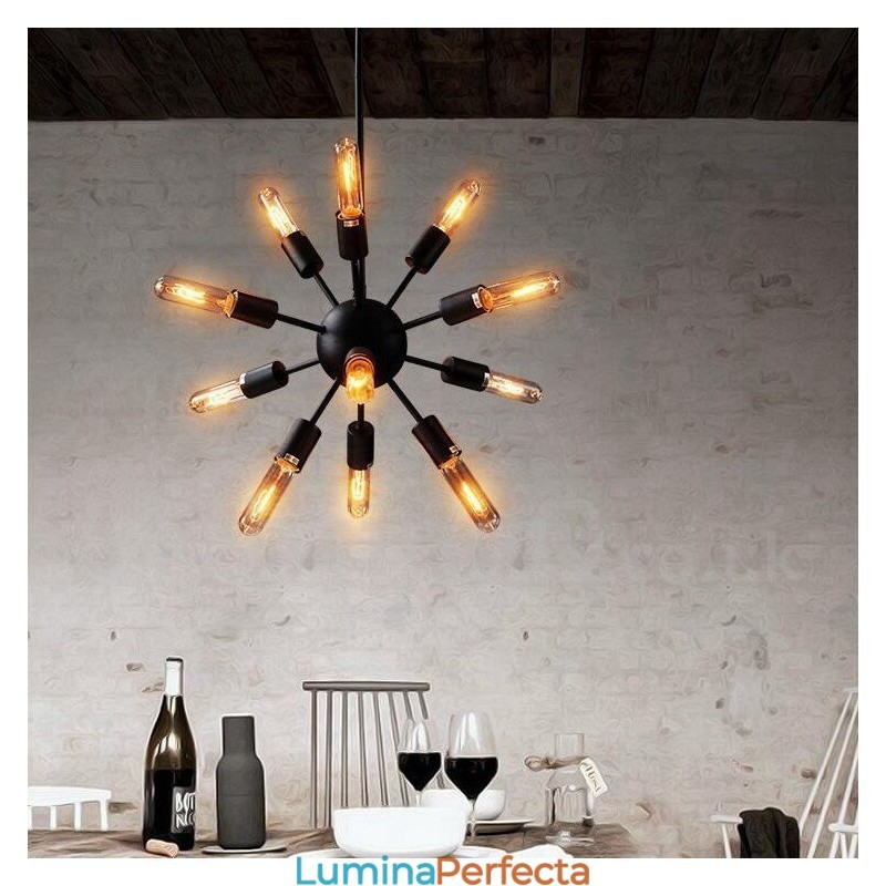 Candelabru Sputnik retro vintage cu 12 lumini