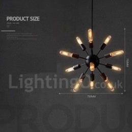 Candelabru Sputnik retro vintage cu 12 lumini