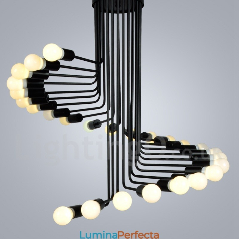 Candelabru negru cu 26 de lumini, retro, epocă, modernă, contemporană