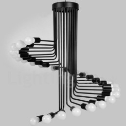 Candelabru negru cu 26 de lumini, retro, epocă, modernă, contemporană