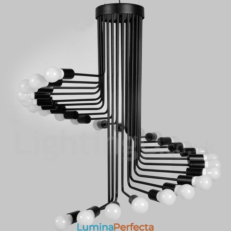 Candelabru negru cu 26 de lumini, retro, epocă, modernă, contemporană
