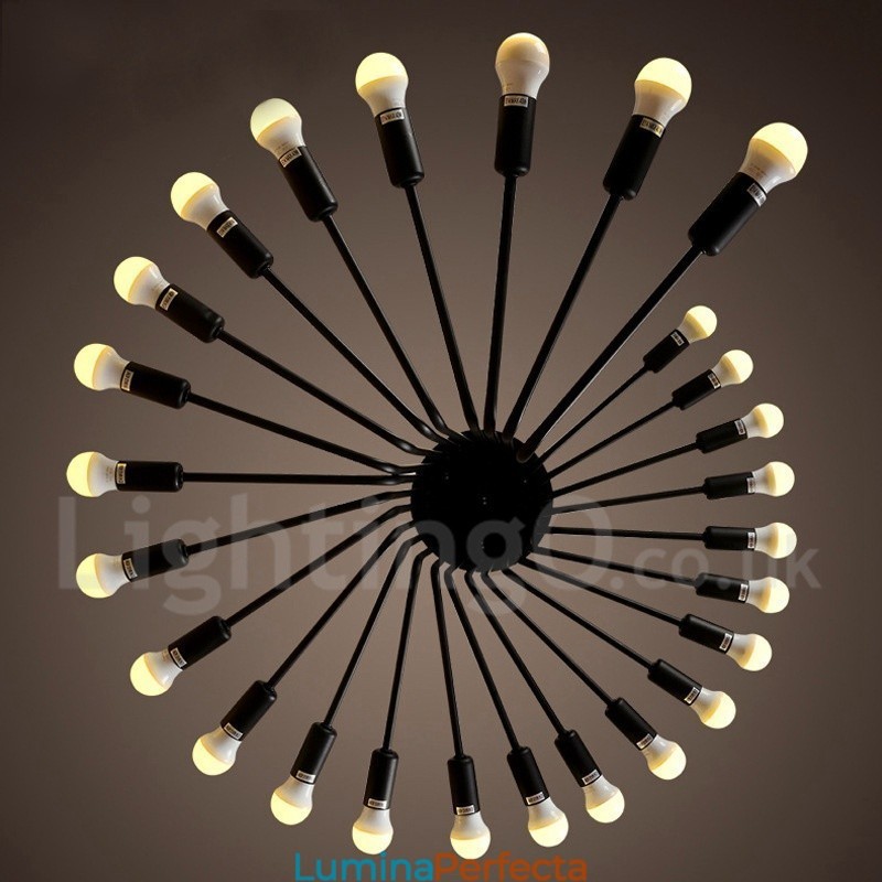 Candelabru negru cu 26 de lumini, retro, epocă, modernă, contemporană