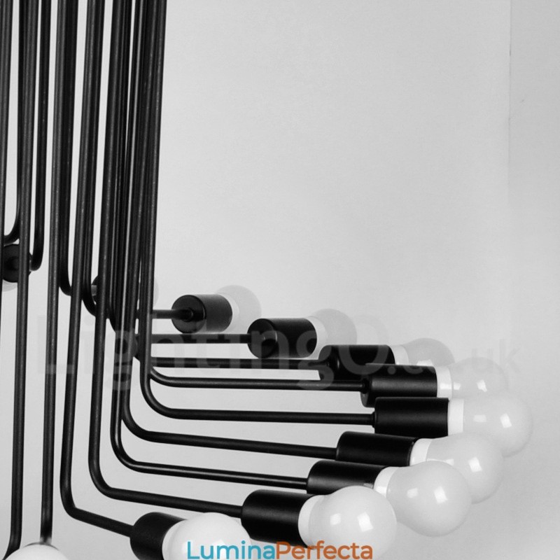 Candelabru negru cu 26 de lumini, retro, epocă, modernă, contemporană