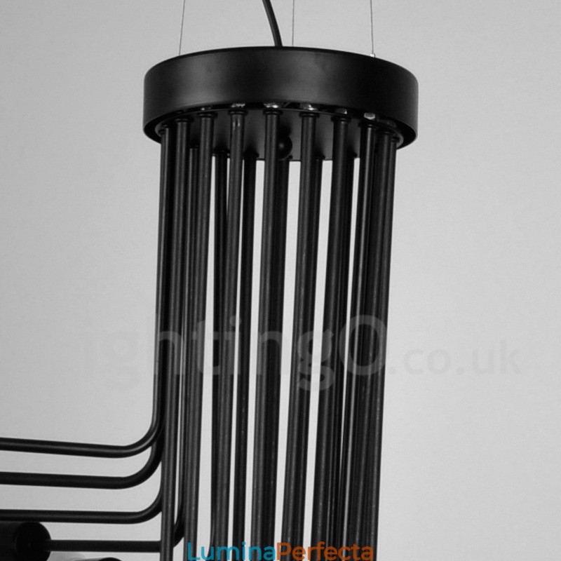 Candelabru negru cu 26 de lumini, retro, epocă, modernă, contemporană