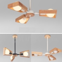 Candelabru din lemn cu un singur nivel, cu 3 lumini, stil modern și contemporan