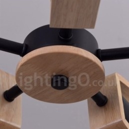 Candelabru din lemn cu un singur nivel, cu 3 lumini, stil modern și contemporan