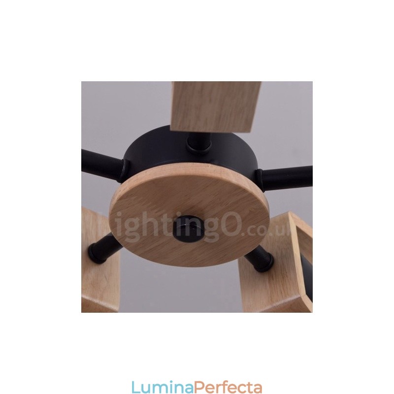 Candelabru din lemn cu un singur nivel, cu 3 lumini, stil modern și contemporan