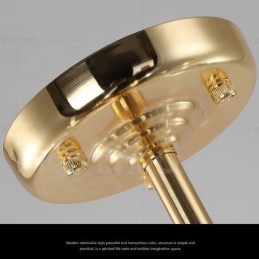 Candelabru auriu modern contemporan, cu 2 niveluri, 16 lumini