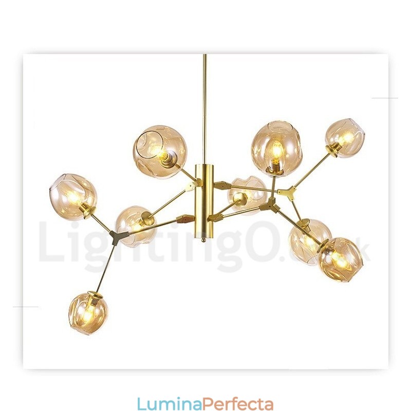 Candelabru cu abajur din sticlă în stil modern și contemporan