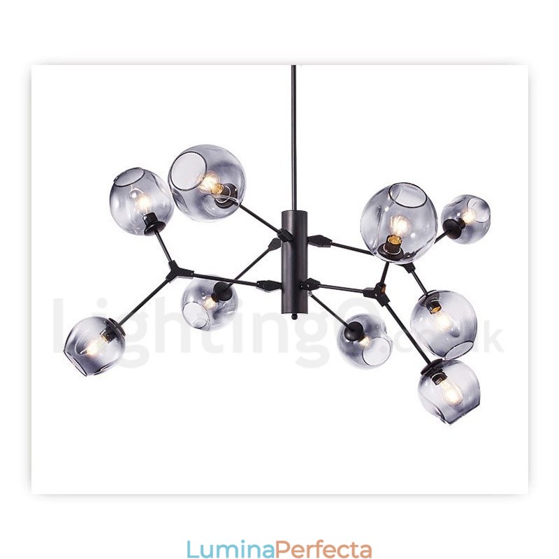 Candelabru cu abajur din sticlă în stil modern și contemporan