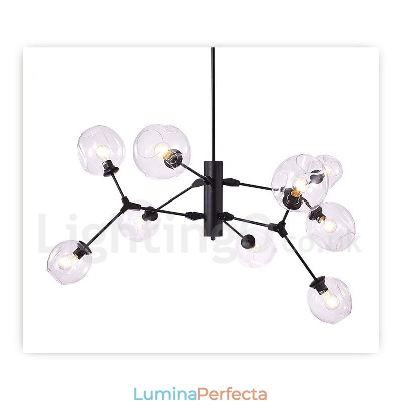 Candelabru cu abajur din sticlă în stil modern și contemporan