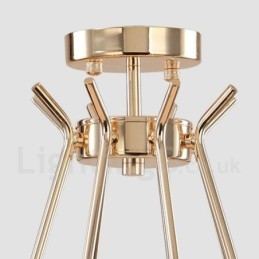 Candelabru modern, contemporan, din metal, cu 2 niveluri, cu 16 lumini, cu abajur din sticlă