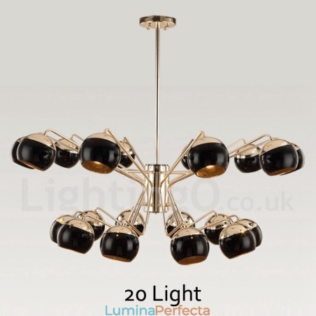 Candelabru metalic contemporan cu abajur din sticla Candelabru metalic contemporan cu abajur din sticla