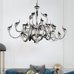 Candelabru Modern Swan cu 24 de lumini Bec G4 de cromat inclus