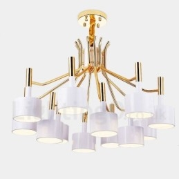 Lampă cu candelabru modern contemporan, cu 12 lumini, cu 2 niveluri