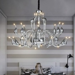 Candelabru Modern Swan cu 24 de lumini Bec G4 de cromat inclus