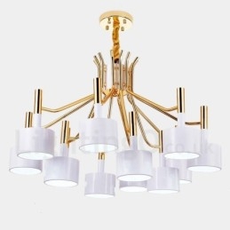 Lampă cu candelabru modern contemporan, cu 12 lumini, cu 2 niveluri