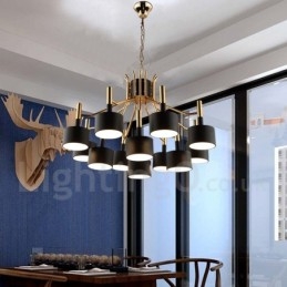 Lampă cu candelabru modern contemporan, cu 12 lumini, cu 2 niveluri