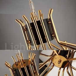 Lampă cu candelabru modern contemporan, cu 12 lumini, cu 2 niveluri