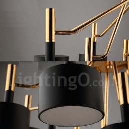 Lampă cu candelabru modern contemporan, cu 12 lumini, cu 2 niveluri