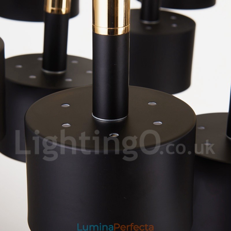 Lampă cu candelabru modern contemporan, cu 12 lumini, cu 2 niveluri