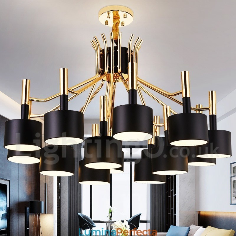 Candelabru cu 15 lumini, 2 niveluri, în stil modern și contemporan