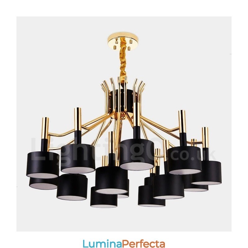 Candelabru cu 15 lumini, 2 niveluri, în stil modern și contemporan