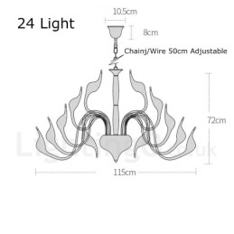 Candelabru Modern Swan cu 24 de lumini Bec G4 de cromat inclus