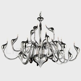 Candelabru Modern Swan cu 24 de lumini Bec G4 de cromat inclus
