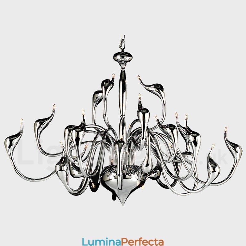 Candelabru Modern Swan cu 24 de lumini Bec G4 de cromat inclus