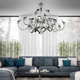Candelabru Modern Swan cu 24 de lumini Bec G4 de cromat inclus