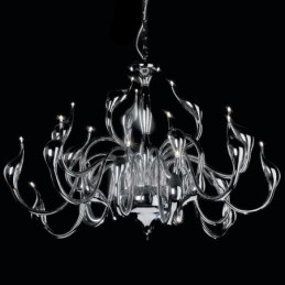 Candelabru Modern Swan cu 24 de lumini Bec G4 de cromat inclus