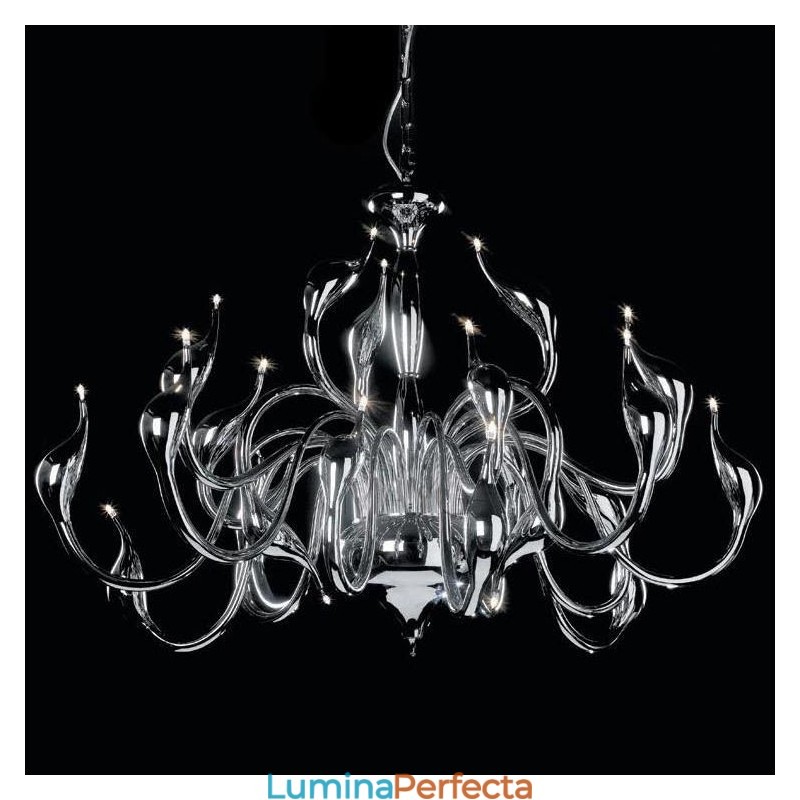 Candelabru Modern Swan cu 24 de lumini Bec G4 de cromat inclus