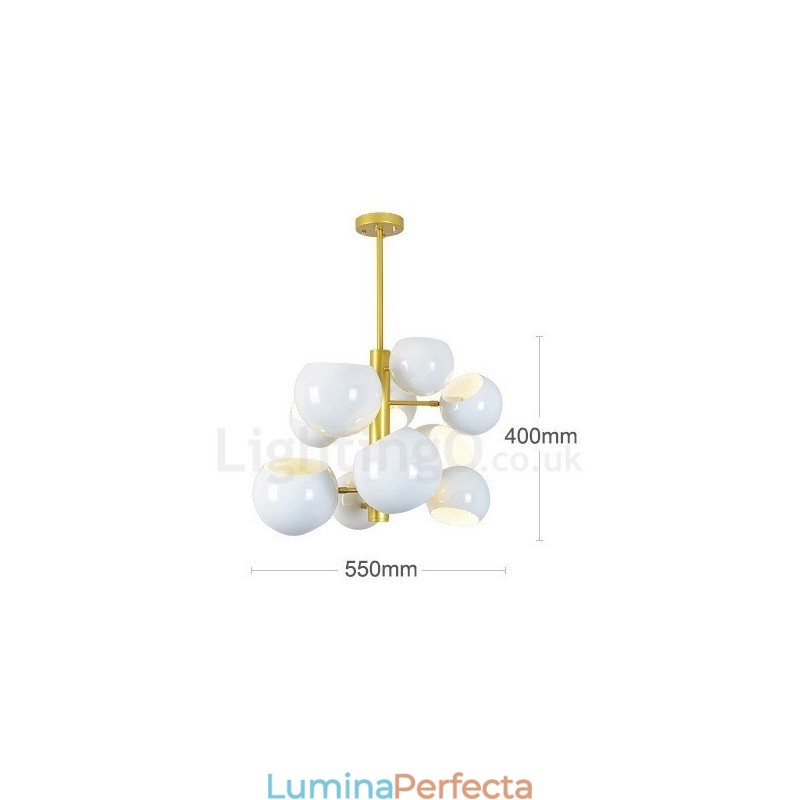 Candelabru alb, 10 lumini, modern contemporan